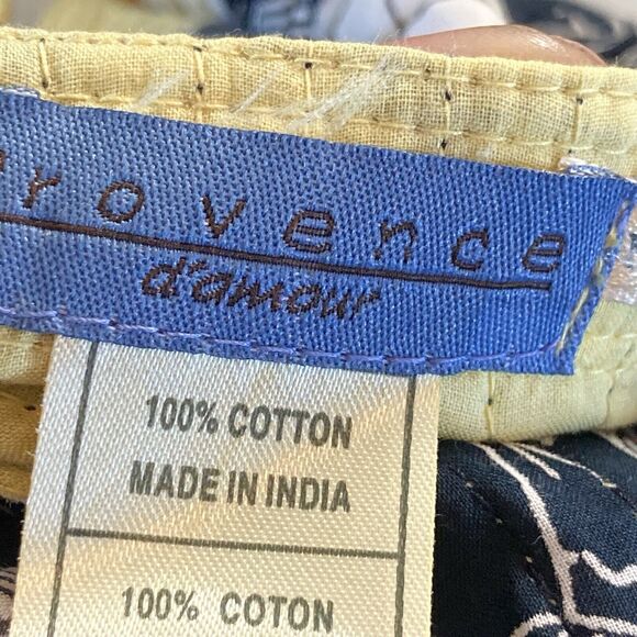 Provence Damour Jacket Womens XL Reversible Cotton Classic Yellow Black Floral - Picture 8 of 12